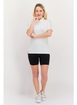 Adidas Women Sportswear Fit Short Sleeves Outdoor Polo Shirt, White  - Image 2