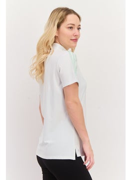 Adidas Women Sportswear Fit Short Sleeves Outdoor Polo Shirt, White  - Image 4