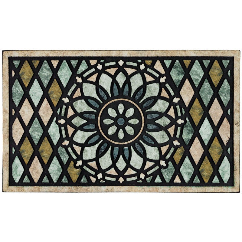 CHICHIC Welcome Door Mat 17x 30 Inch Front Doormat Outdoors for Home Entrance Outdoors Mat for Outside Entry Way Doormat Entry Rugs, Heavy Duty Non Slip Rubber Back Low Profile, Flower - Image 1