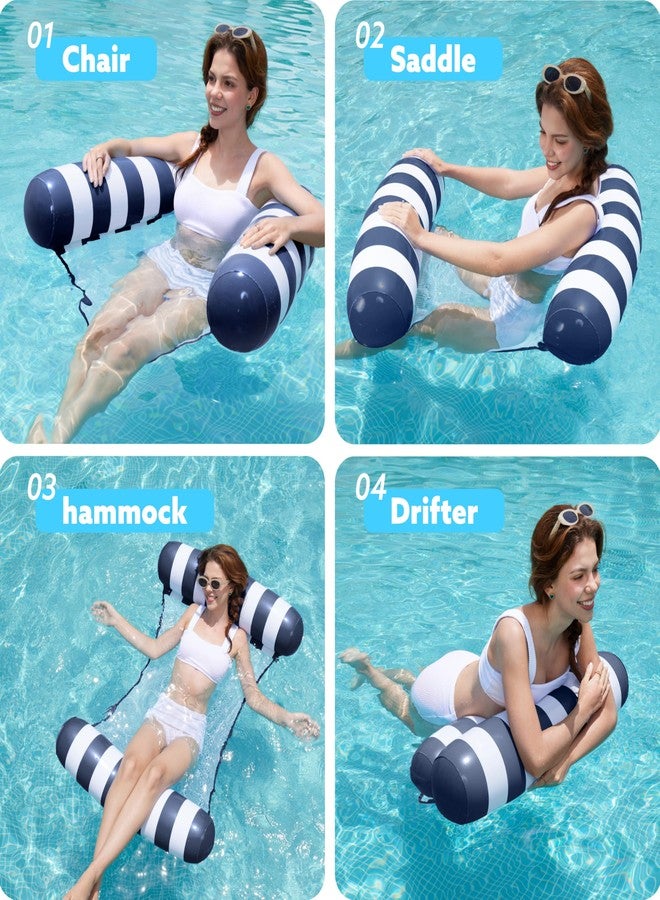 Sloosh أرجوحة حمام سباحة من نوع SLOOSH الشريطية للبالغين، عوامات حمام سباحة قابلة للنفخ متعددة الأغراض 4 في 1، أرجوحة حمام سباحة مائية من مادة PVC (شريطية - أزرق داكن) - Image 2