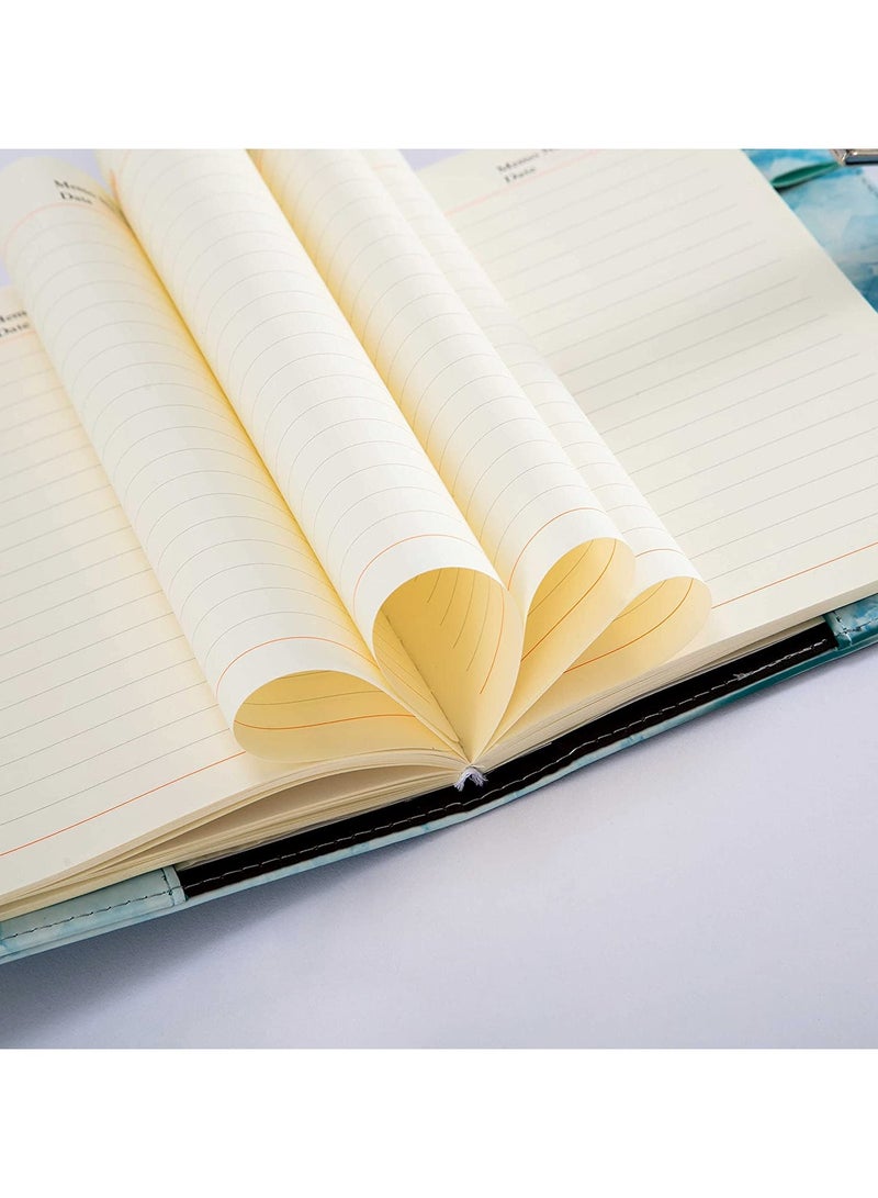 general Marble Diary for Girls and Boys with Lock, Secret Diary with Lock and Cute Notebook for Teenage Girls with Lock Password Coded Diary PU Leather with Pen Holder - Image 3