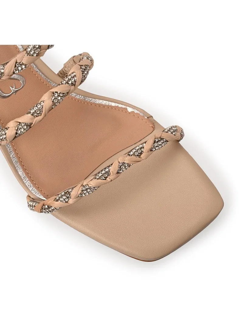 Carmen Steffens  Ivory Block Heel Sandal Straps for Women | Best Price UAE