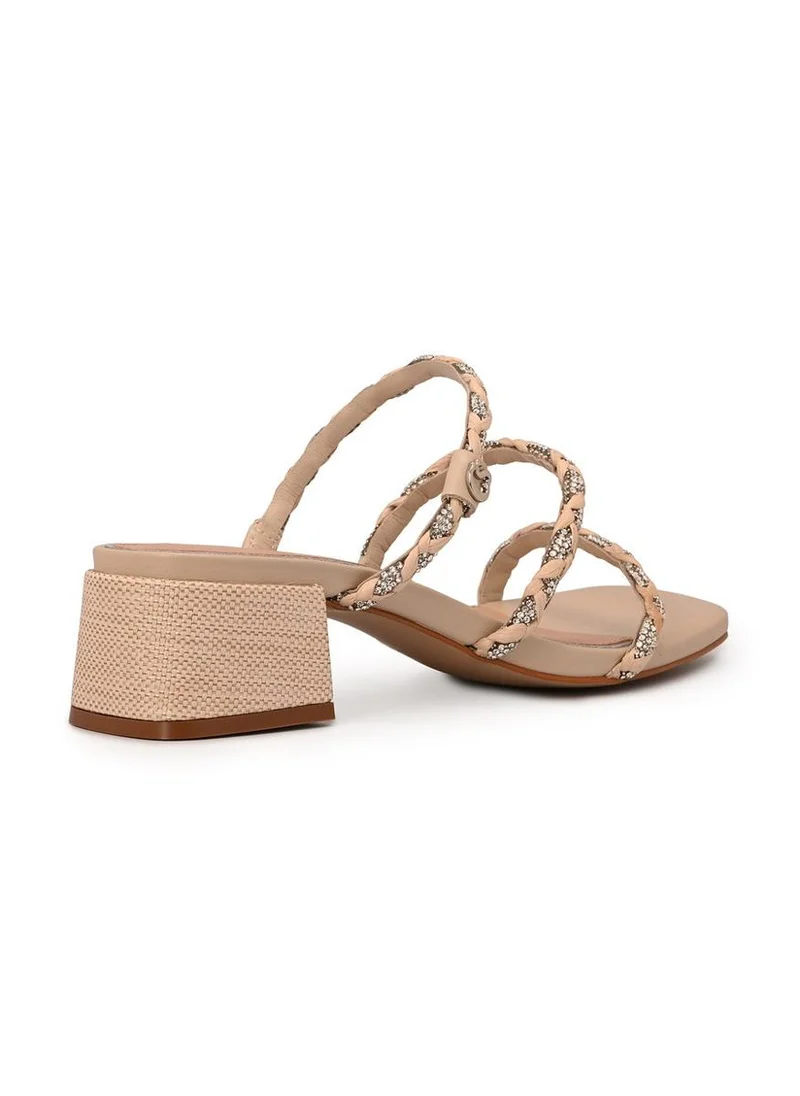 Carmen Steffens  Ivory Block Heel Sandal Straps for Women | Best Price UAE