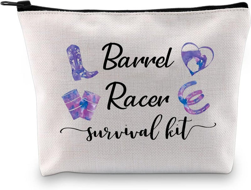 GJTIM Barrel Racing Gift Barrel Racer Survival Kit Horse Pouch Horseback Riding Equestrian Toiletry Makeup Bag (Survival Barrel Racer Bag)
