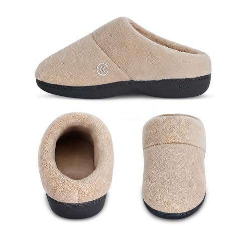 isotoner Women's Classic Clog Slippers with Memory Foam Comfort and Non-Slip Stability, Taupe, 7.5-8 - Image 2