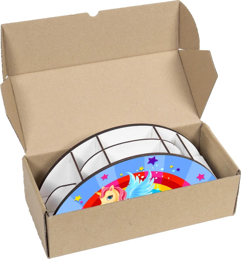 نوتبا Wooden Vip Winged Unicorn Rainbow Ruler Desktop Pencil Holder Organizer For Kids VIP25