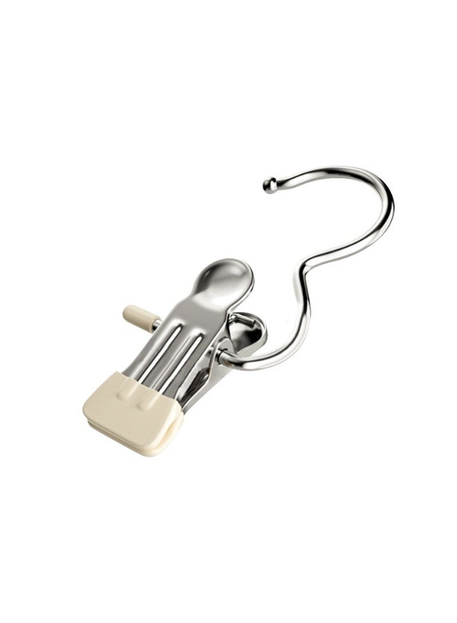 JOYBOS عبوة من 5 مشابك غسيل متعددة الاستخدامات من الفولاذ المقاوم للصدأ | مشابك مانعة للانزلاق، خالية من العلامات، للبنطلونات/التنانير بتصميم خطاف، مناسبة للقبعات/البناطيل/التنانير - Image 2