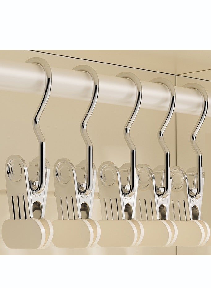 Joybos 5-Pack Multifunctional Stainless Steel Clothespins | Non-slip, Mark-Free Pants/Skirt Clips with Hook Design, Universal Type, Suitable for Hats/Pants/Skirts - Image 2