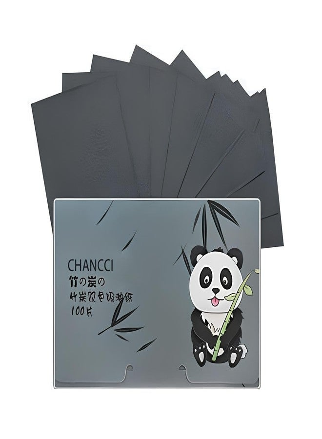 SRN ENTERPRISE 100 Pcs Oil Blotting Sheets for Face,Oil Absorbing Sheets Oily Control Face Wipes Tissues,Facial Care Makeup Blotting Paper for Oily Skin, absorbing Blotting Papers for Women Men (Black) - Image 1