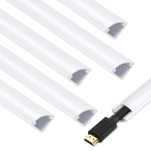 Serplex® 15.7'' PVC Cable Raceways for Baseboards - Reliable Wire Concealment System with Self-Adhesive Installation, Durable Cord Covers for Wall and Floor Organization in Homes or Offices - Image 1