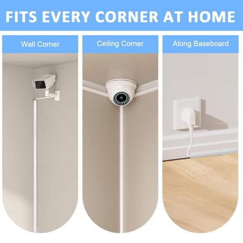 Serplex® 15.7'' PVC Cable Raceways for Baseboards - Reliable Wire Concealment System with Self-Adhesive Installation, Durable Cord Covers for Wall and Floor Organization in Homes or Offices - Image 4