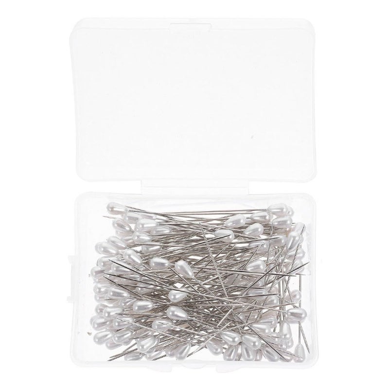 Corsage Making Pins with White Pearl Heads for Sewing Embroidery and Bouquet Decoration 144pcs in Plastic Box - Image 2