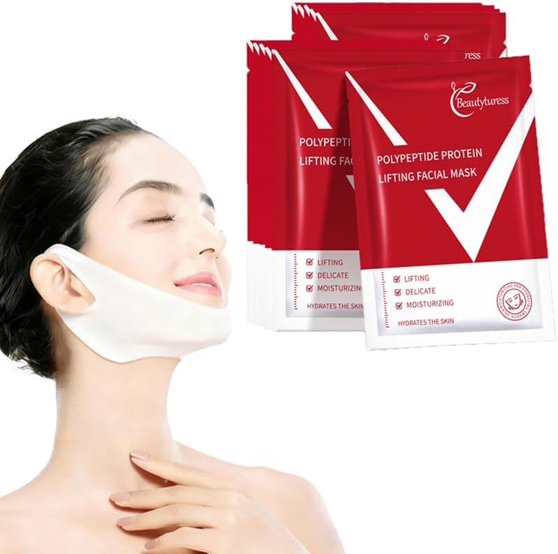 Lifting Firming Face Mask 15 Pack VShape Snug Fit with Peptide Protein AntiSagging for Jawline and Cheeks Intense Moisturising Revitalising Treatment for Women Men Skincare Gift Set