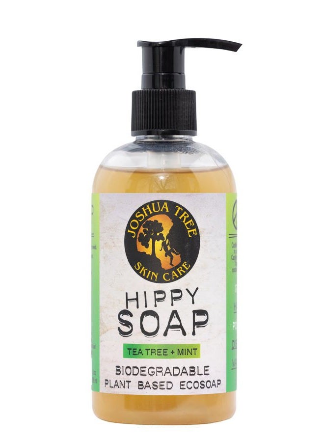 Joshua Tree Skin Care 8 oz. Organic Hippy Soap - Biodegradable Plant Based Eco Soap (Tea Tree + Mint)