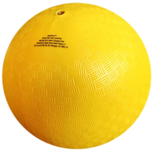 AppleRound 8.5 Inch Playground Ball with Air Pump, Pack of 1 Ball with 1 Pump, Official Size for Dodge Ball, Handball, Camps and Schools (Yellow) - Image 2