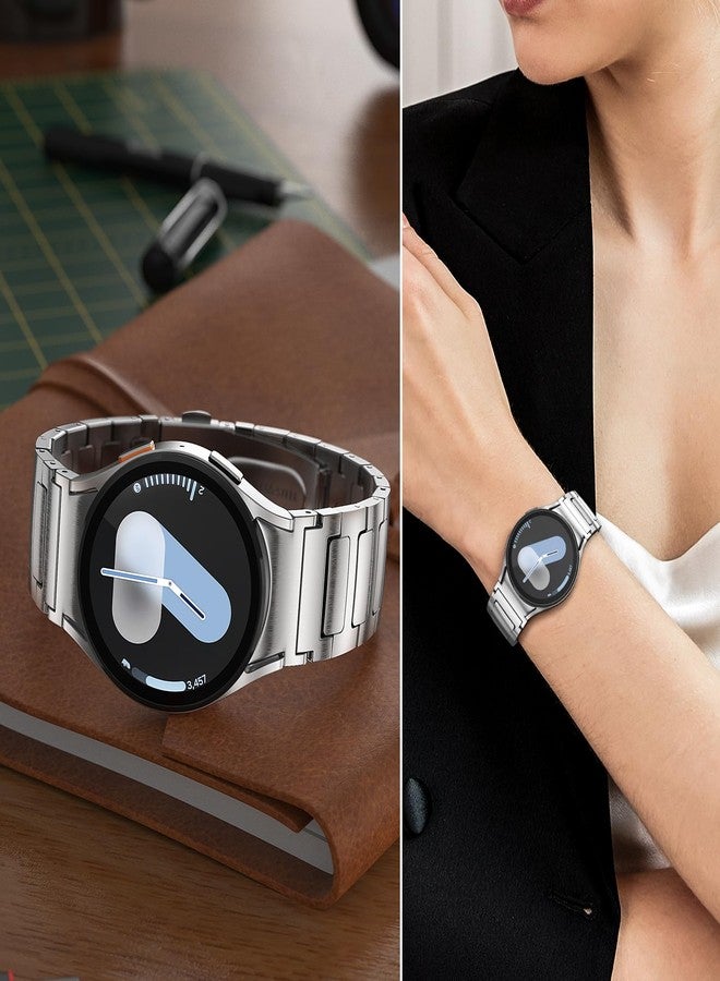PanPinnacle No Gap Stainless Steel Bands Compatible with Samsung Galaxy Watch Band 7/6/5/4/FE 44mm 40mm,Watch 6 Classic Band 47mm 43mm,Watch 5 Pro 45mm,Watch 4 Classic 46mm 42mm, 20mm Metal Strap for Men Women - Image 5