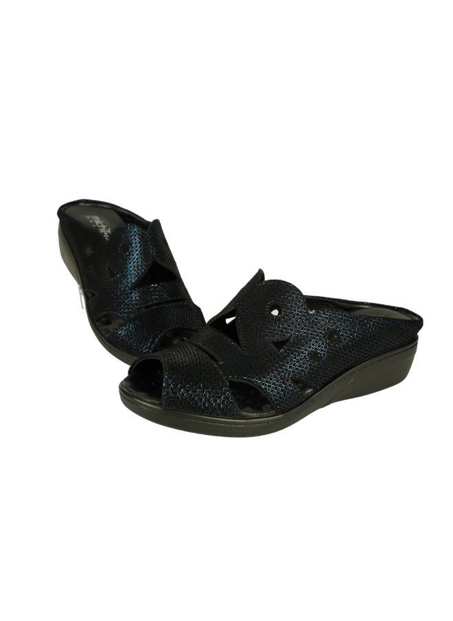Michelle Morgan 092-2726 Michelle Morgan Ladies Wedge Heel Sandals 2418-5 Blue  - Image 3