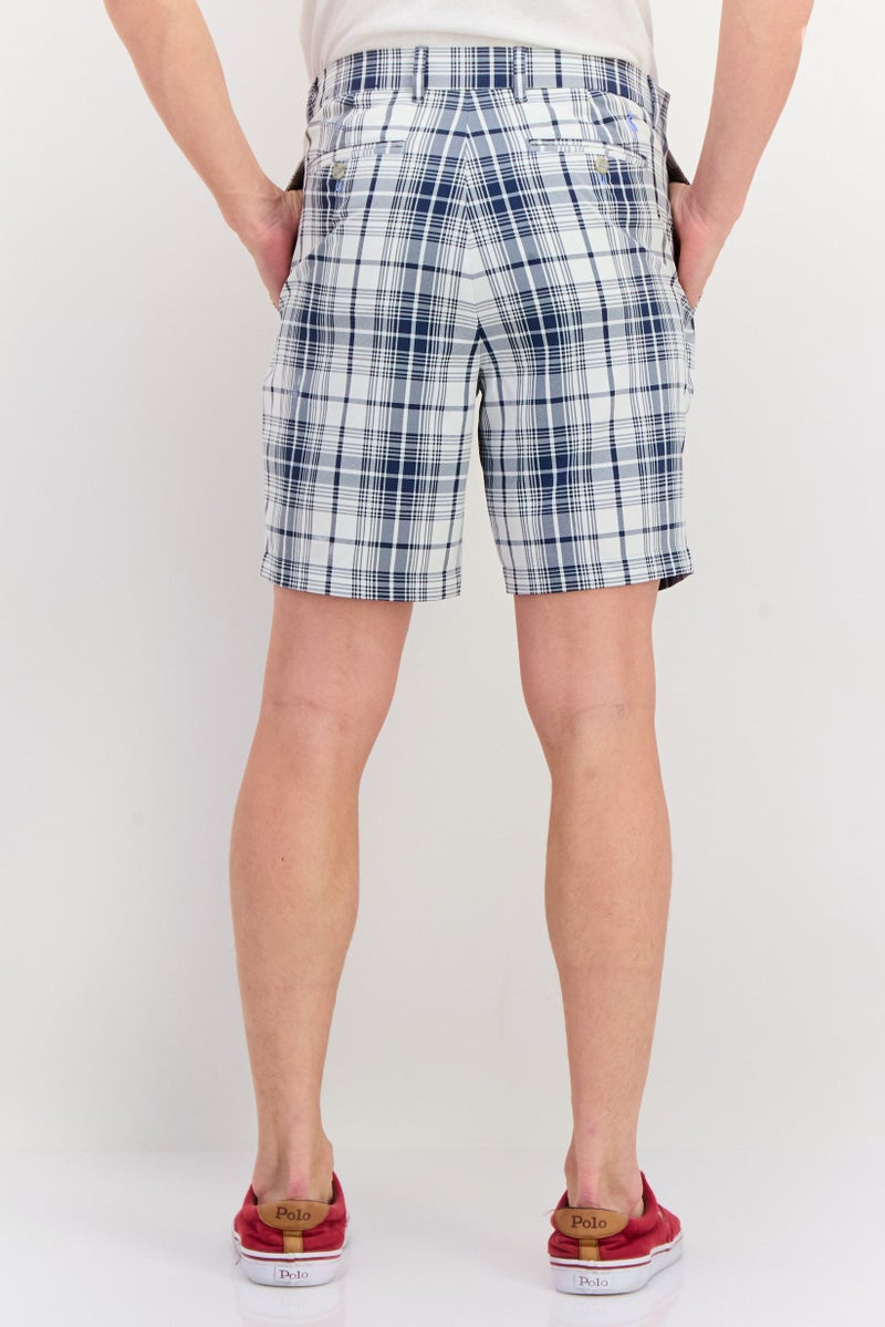 Tailorbyrd Men Plaid Basic Shorts, Navy - Image 3