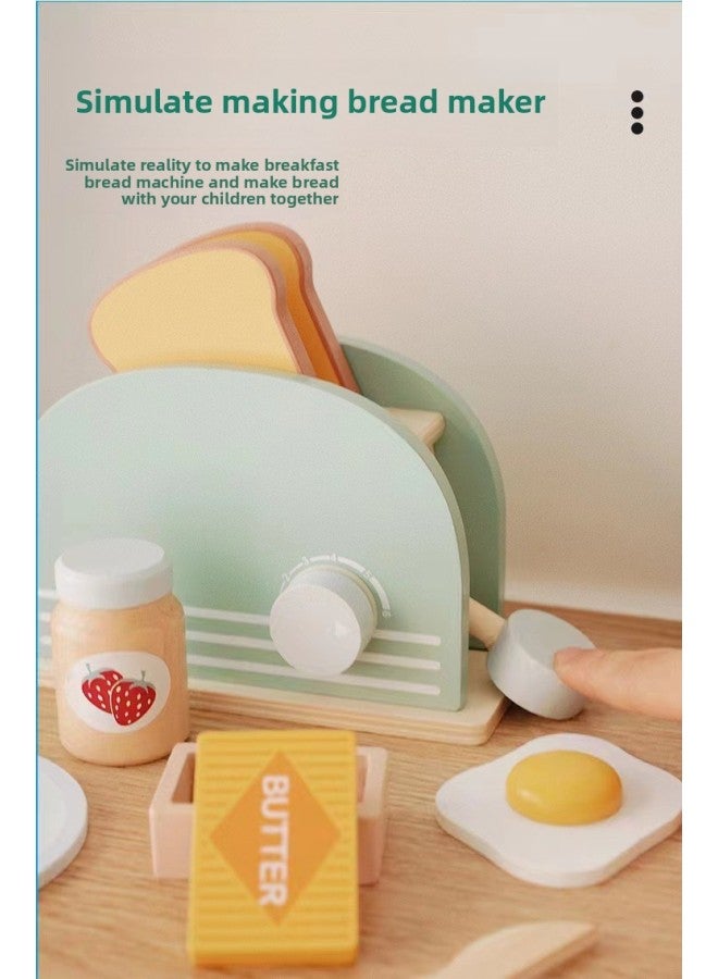 Play House Simulation Afternoon Tea Kitchenware Wooden Children's Dessert Shop Ice Cream Cake Boys And Girls Educational Toys-Color:FG-Bread Maker  - Image 1
