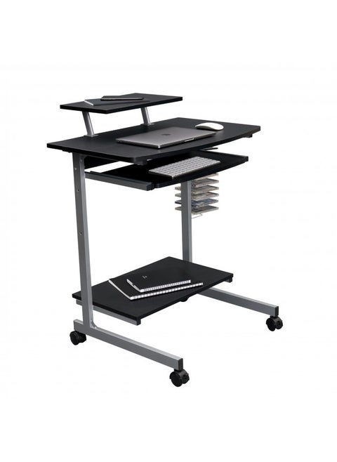 Techni Mobili Compact Computer Cart With Storage, Graphite