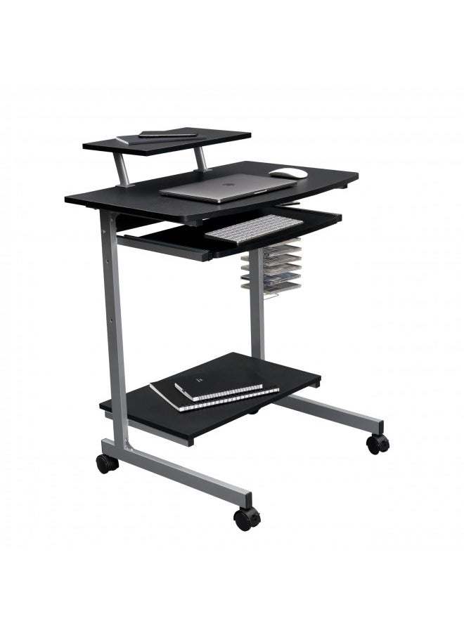 Techni Mobili Compact Computer Cart With Storage, Graphite