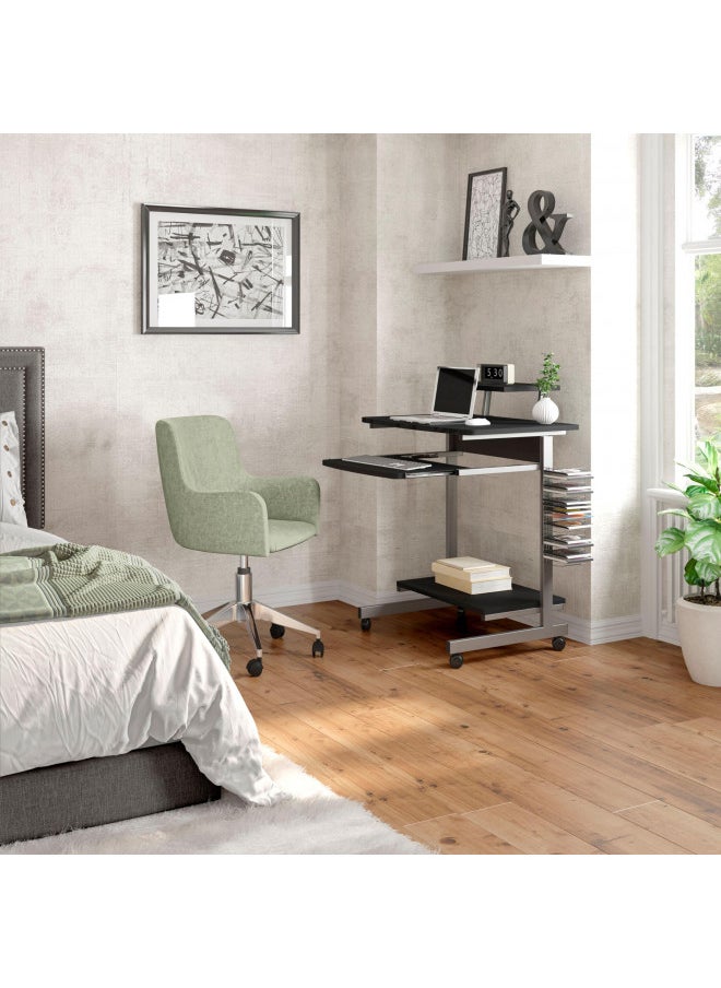 Techni Mobili Compact Computer Cart With Storage, Graphite