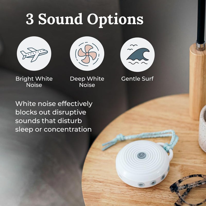Yogasleep Rohm Portable White Noise Sound Machine + Travel Case in Grey, Sleep Therapy, Crush-Resistant Travel Case, for Adults, Kids & Baby, Noise Blocking & Office Privacy, Registry Gift - Image 3