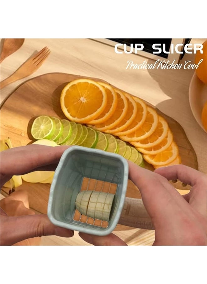Generic Cup Slicer - Fruit Slicer Cup Egg Slicer, Stainless Steel Banana Strawberry Cutter, Quickly Making Soft Fruits, (Pack of 3)  - Image 2