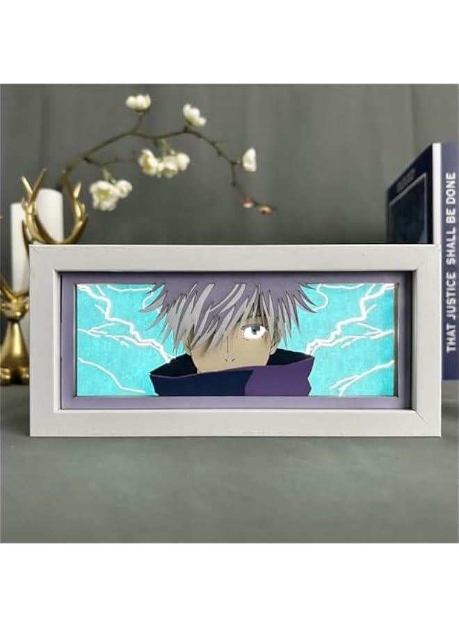 JJK Paper Cut Light Box Anime Lamp Fushiguro Megumi Paper Carving Lamp 3D Shaodw Box Frame Led Night Lamp 16-Color Changing Night Light for Bedroom Decoration - Image 1
