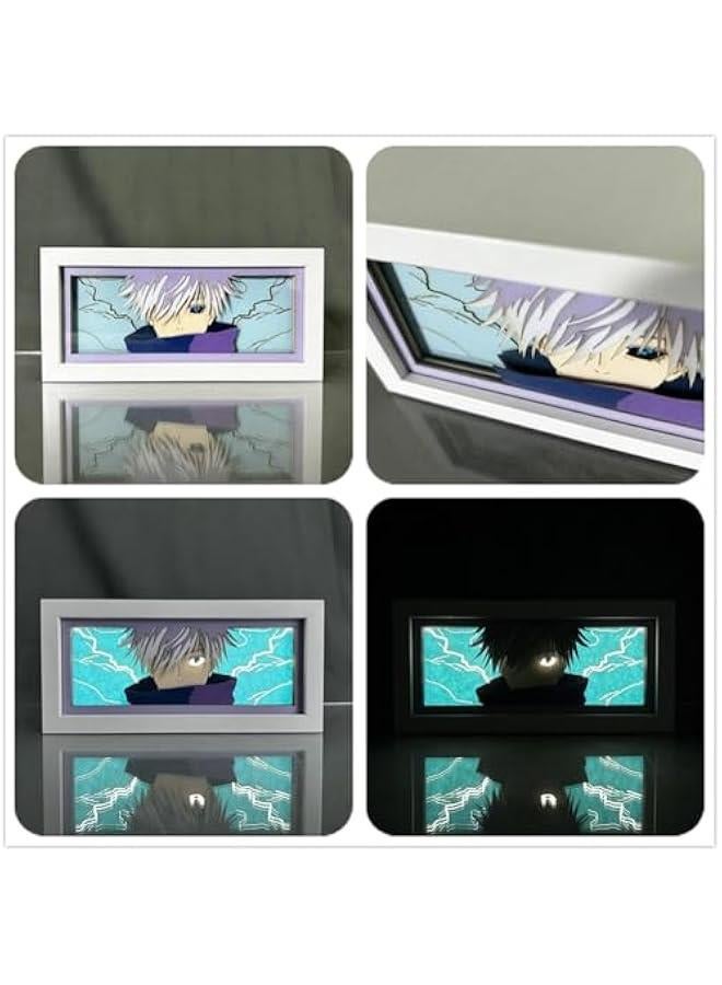 JJK Paper Cut Light Box Anime Lamp Fushiguro Megumi Paper Carving Lamp 3D Shaodw Box Frame Led Night Lamp 16-Color Changing Night Light for Bedroom Decoration - Image 2