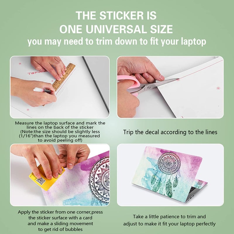 icolor Dream Catcher 11.6 13.3 14 15 15.6 inches Laptop Skin Sticker Reusable Protector Cover Case for Laptop Notebook - Image 3