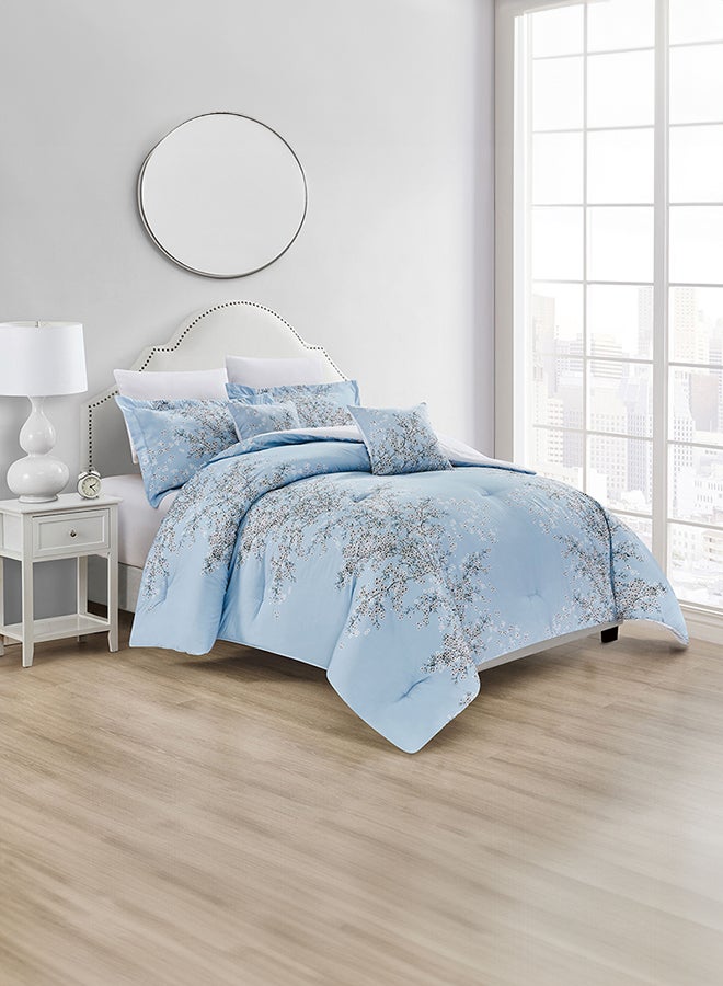 In-House Aurelius | Comforter Set 8 Pieces - 260x240 cm - Cyan  - Image 1
