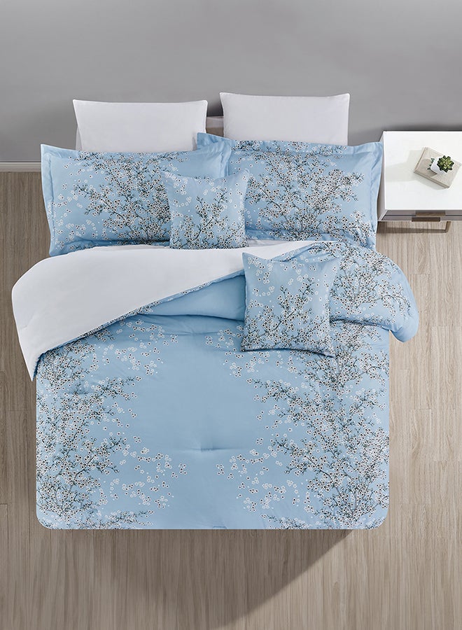 In-House Aurelius | Comforter Set 8 Pieces - 260x240 cm - Cyan  - Image 2
