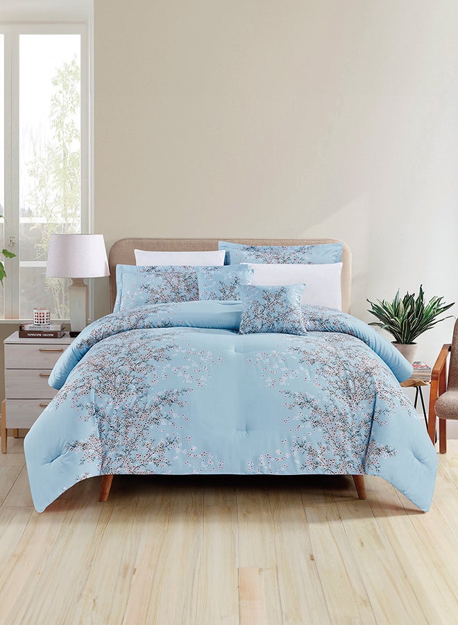 In-House Aurelius | Comforter Set 8 Pieces - 260x240 cm - Cyan  - Image 3
