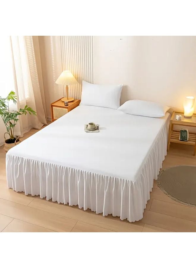 Pink King Size Lace Bed Skirt Non Slip Fitted Soft Breathable Wrinkle Resistant - Image 1