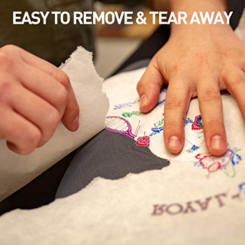 Seneme Tear Away Stabilizer for Embroidery Backing 10"x12" 100 Precut Sheets, 1.8oz Medium Embroidery Stabilizers - Tearaway Embroidery Stabilizer for Machine and Hand Sewing - Fits 5"x7" Hoops - Image 3