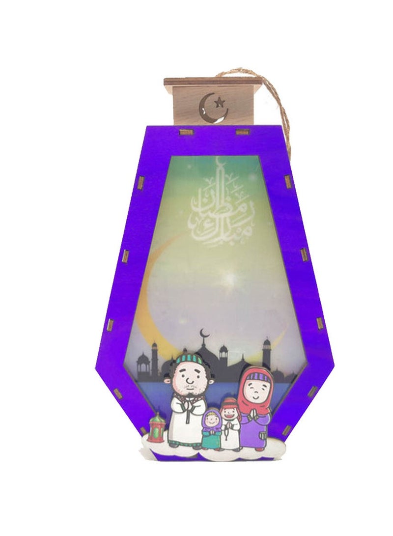 سي او أرماء زينة رمضانية شكل فانوس خشبي معلق ال اي دي - Image 2