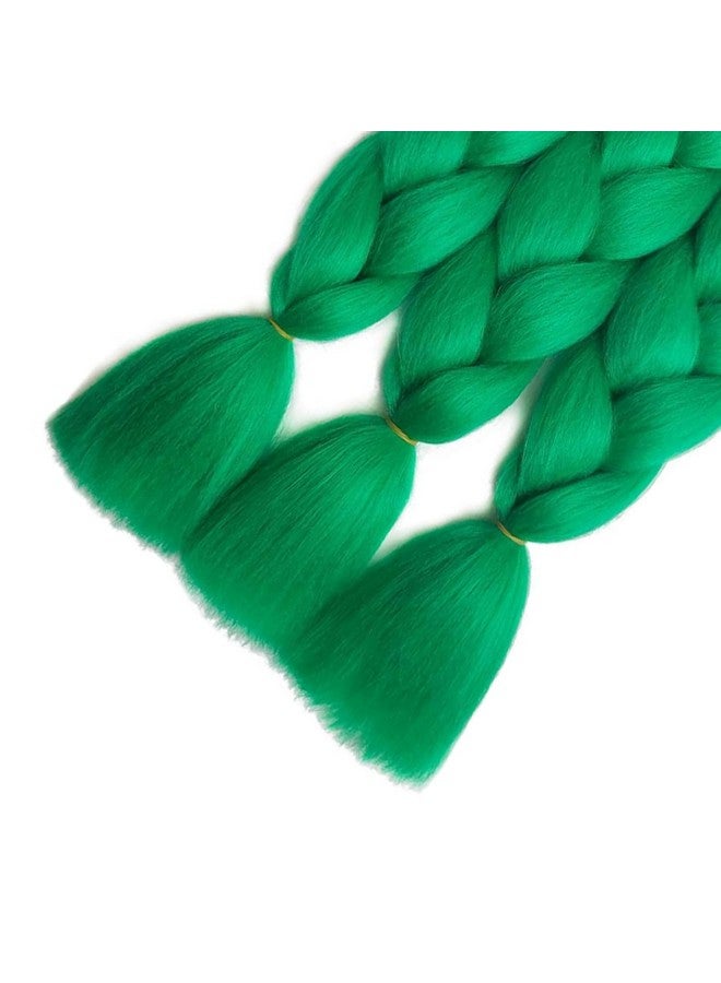 SuCoo Braiding Hair Extensions High Temperature Synthetic Fiber Jumbo Braiding Hair Extensions Crochet Twist Braids With Small Free Gifts 24inch 3pcs/lot(Dark Green) - Image 5