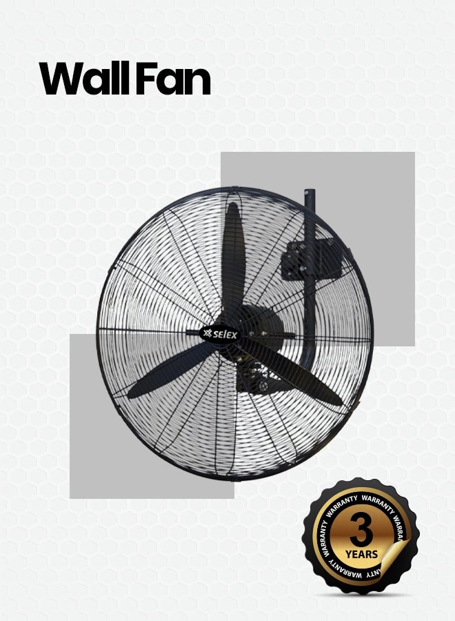 Selex 24" Heavy-Duty Wall Fan – Industrial Oscillating Fan with 3-Speed Settings, Overheat Protection, High Air Delivery, Double String Switch – Wall Mount – 3-Year Warranty - Image 1