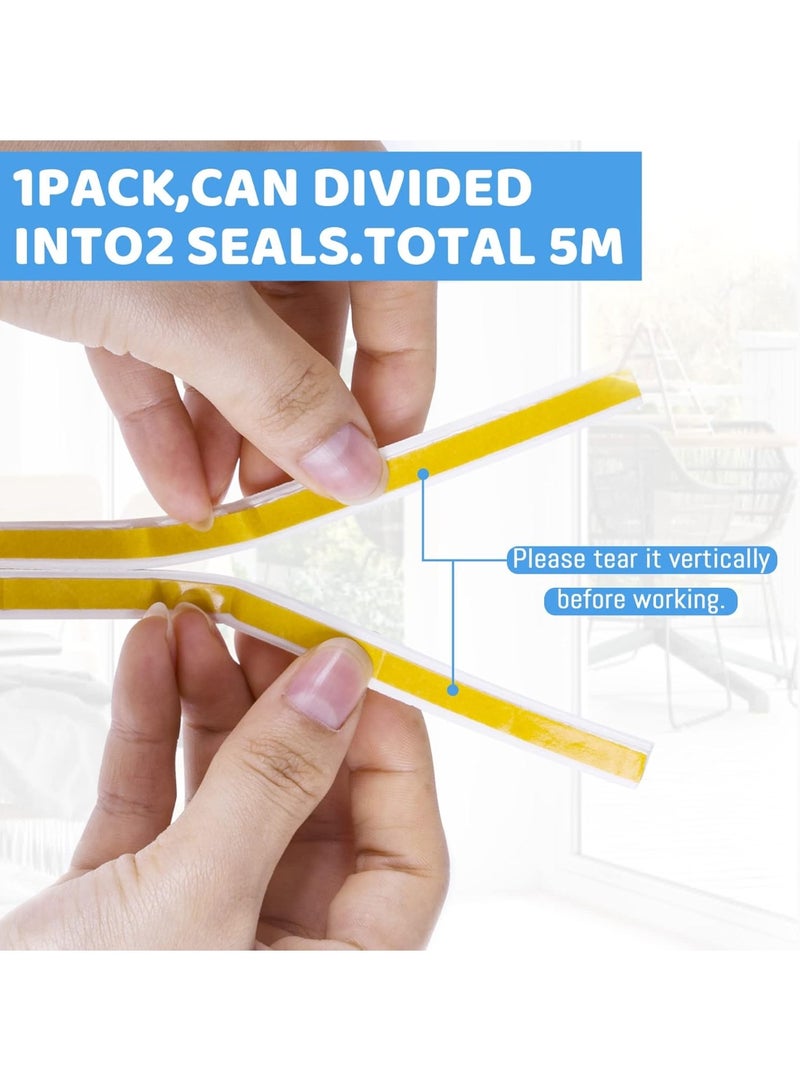 Weather Stripping for Door,Insulation Weatherproof Doors and Windows Soundproofing Seal Strip,Collision Avoidance Rubber Self-Adhesive Weatherstrip - Image 4