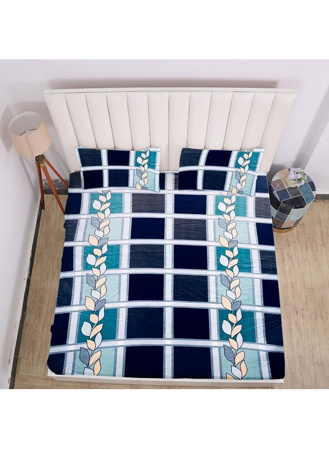 RD TREND 190 GSM Flannel Elastic Warm bedsheets for Winter King Fitted Size (78x72x8 Inches) with 2 Pillow Covers Size (18x28 Inches) Colour Blue Box - Image 4