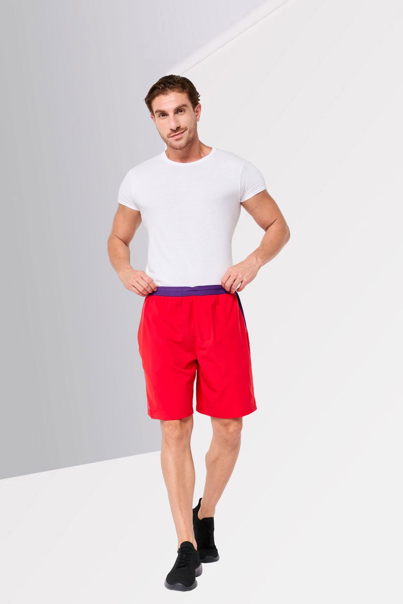 LACOSTE Men Regular Fit Novak Djokovic Tennis Shorts, Red - Image 2