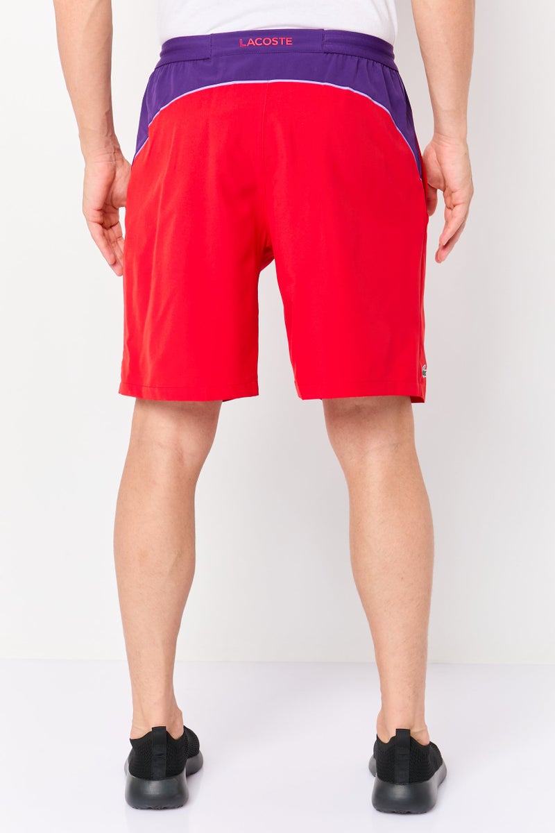 LACOSTE Men Regular Fit Novak Djokovic Tennis Shorts, Red - Image 4