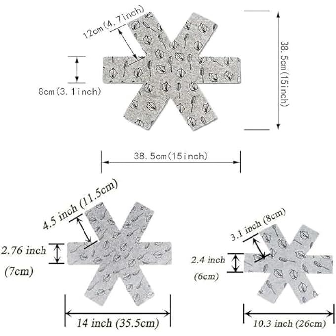 X spring Pot Protectors For Stacking 12Pcs NonWoven Pan Protector Set With 3 Different Sizes Soft Cookware Separators For Protecting Pots And Pans In Cabinets - Image 5