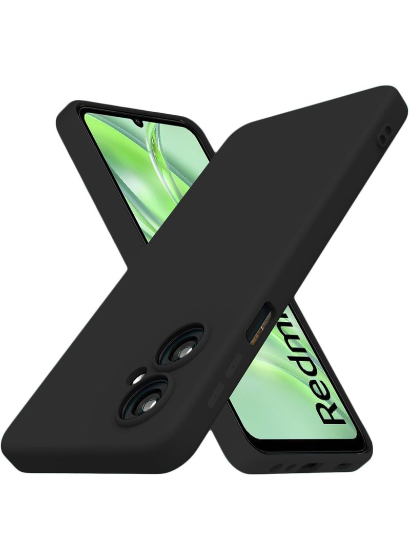 غطاء واقي لهاتف Redmi 13C 5G، غلاف خلفي ناعم رفيع من TPU، غلاف سيليكون مرن متوافق مع Redmi 13C 5G - أسود