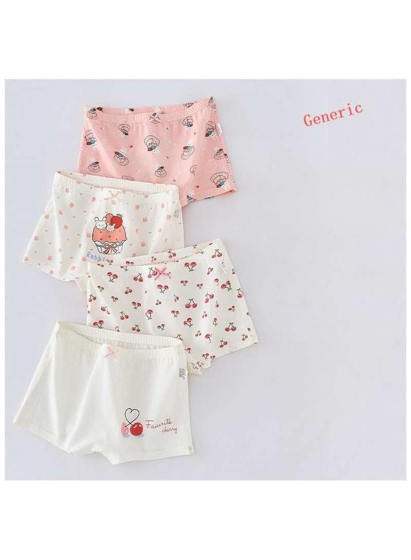 Fashionable Little Girl Cute Style Printed Four Boxer Briefs Suitable For Ages 3-10  - Image 1