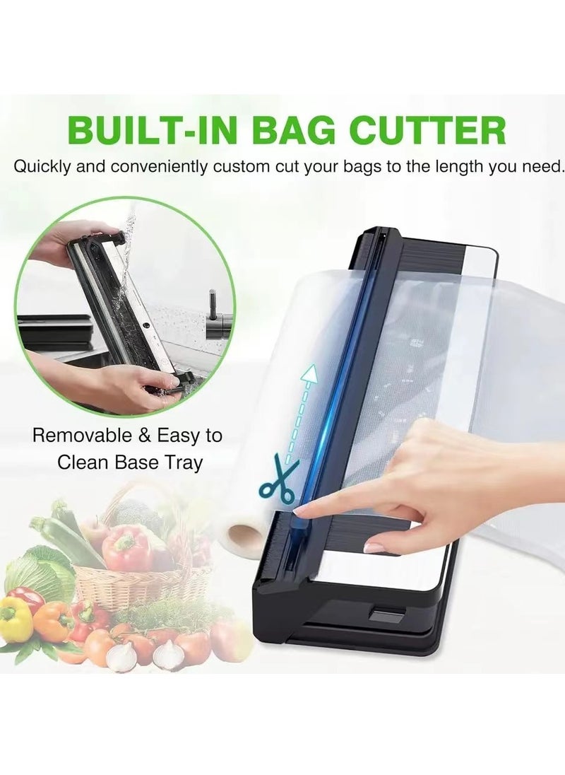 Joshberg - 8 in 1 Vacuum Sealer Machine with Built-in Cutter Automatic Air Sealing System LED Indicator for Food Storage ,15 Pcs Bags - Image 1