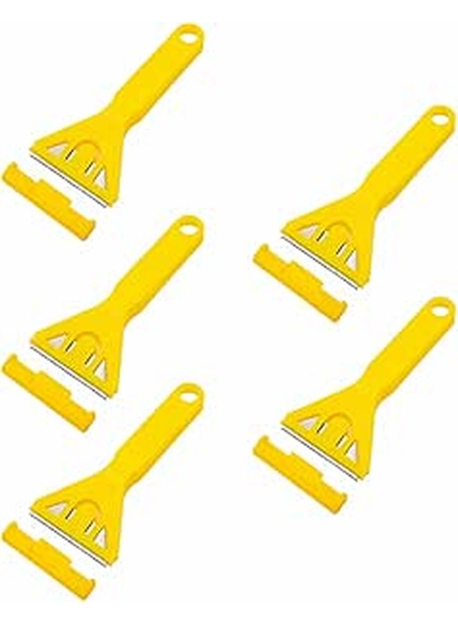 5 Pack Razor Blade Scraper Set with Ergonomic Handle for Window Cleaning Paint Removal - Image 1
