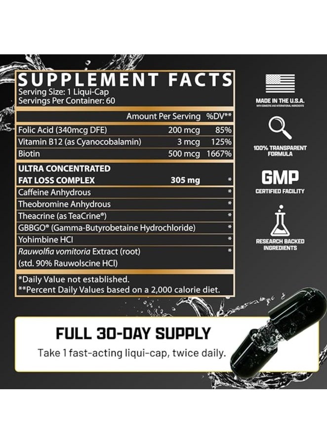 Nutrex Research Fat Burner - Lipo6 black Super Concentrated Formula - 60 Capsules  - Image 3