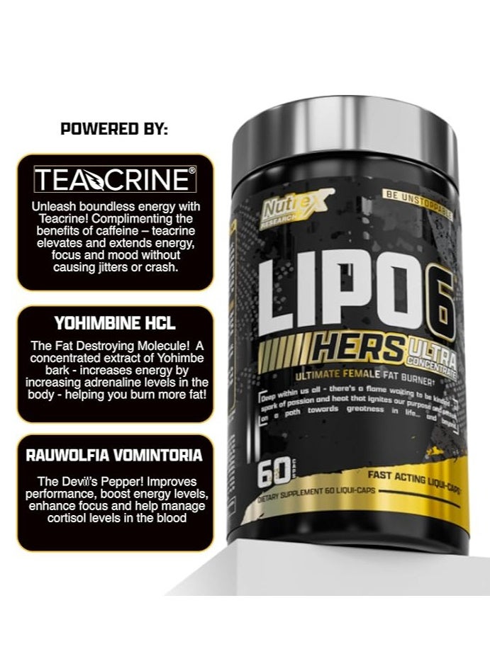 Nutrex Research Fat Burner - Lipo6 black Super Concentrated Formula - 60 Capsules  - Image 2